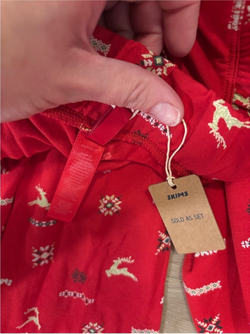 SKIMS Red Christmas Pajama Set - Picture 3 of 4